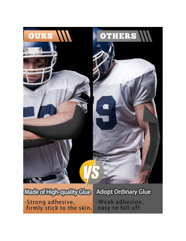 Cinta Atlética Autoadhesiva Biggun Negra 10m - 2 Rollos