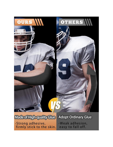 Cinta Atlética Autoadhesiva Biggun Negra 10m - 2 Rollos