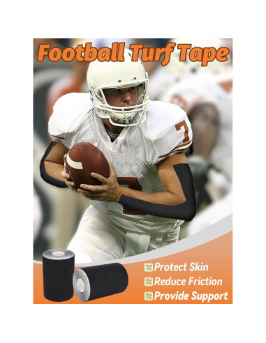 Cinta Atlética Autoadhesiva Biggun Negra 10m - 2 Rollos