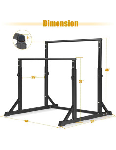 Estación de Dips Bongkim Ajustable 7 Niveles 363kg Negro 2