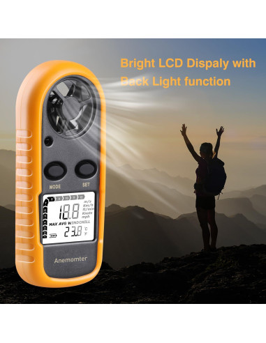 Anemómetro Digital de Mano XRCLIF - Medidor de Viento y Temperatura