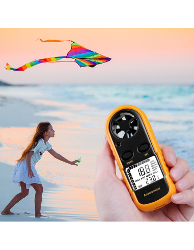 Anemómetro Digital de Mano XRCLIF - Medidor de Viento y Temperatura