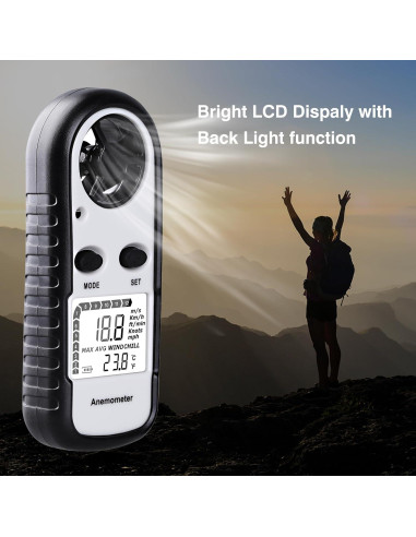 Anemómetro Digital XRCLIF Medidor de Velocidad del Viento