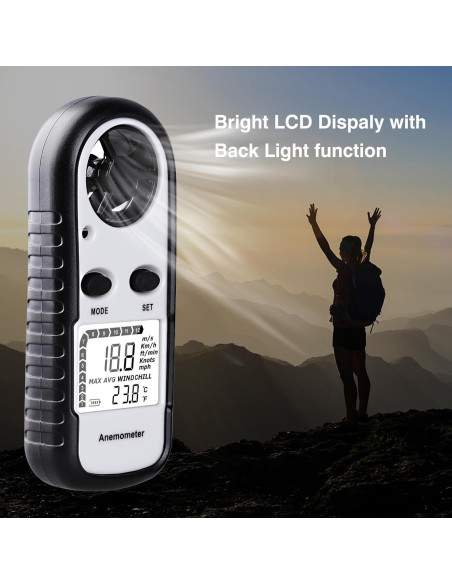 Anemómetro Digital XRCLIF Medidor de Velocidad del Viento