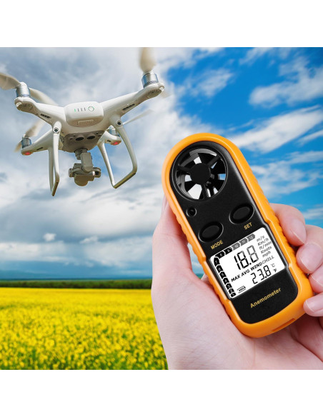 Anemómetro Digital de Mano XRCLIF - Medidor de Viento y Temperatura