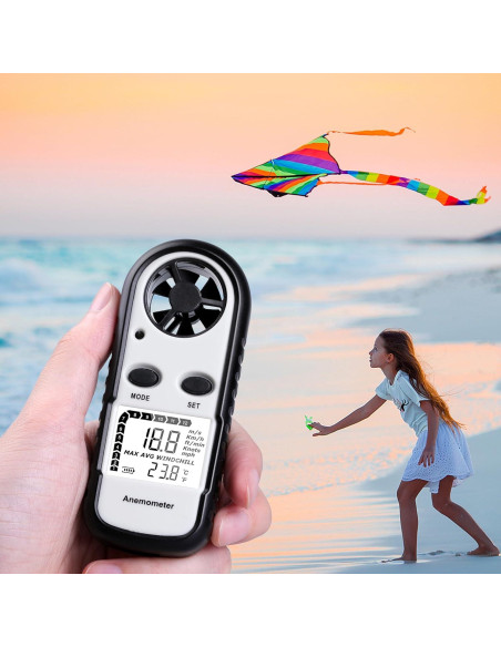 Anemómetro Digital XRCLIF Medidor de Velocidad del Viento