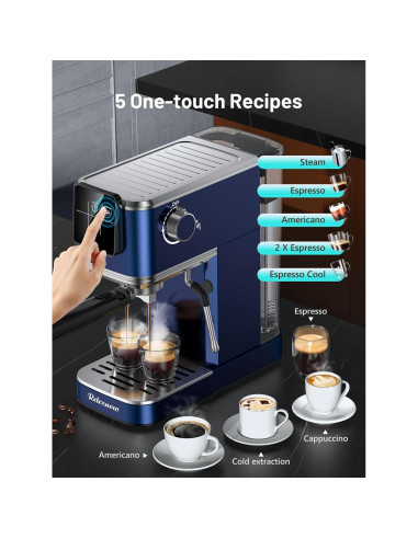 Máquina de Espresso RELEXNOW JH-C5210 20 Bar con Espumador