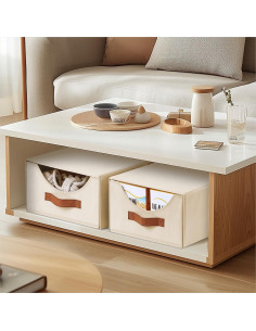 Cajones de Almacenamiento Apilables Homsorout 4 Piezas Beige 2