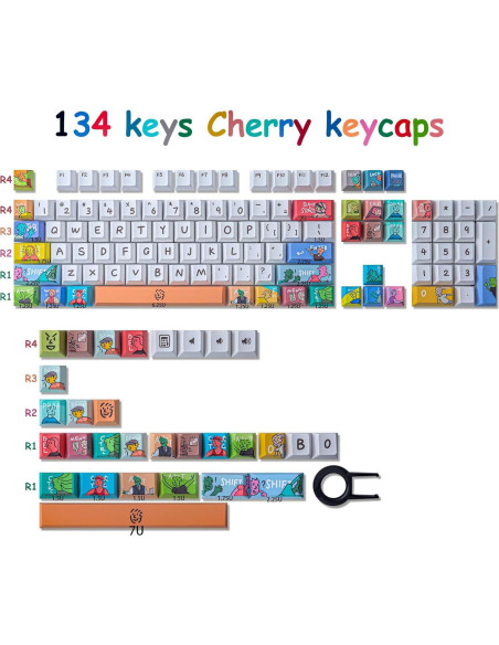 Teclas Personalizadas PBT Wunzkii Anime Cherry 134 Teclas