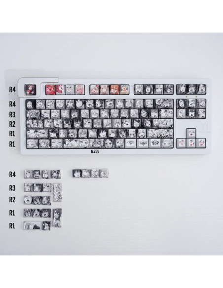 Juego de Teclas PBT Gliging 108 Teclas Anime para Teclado Mecánico