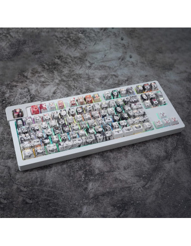 Juego de Teclas PBT Gliging 108 Teclas Anime para Teclado Mecánico