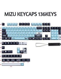 Juego de Teclas MIZHU MOLGRIA 136 PBT Azul Cielo para Teclado Gaming 2