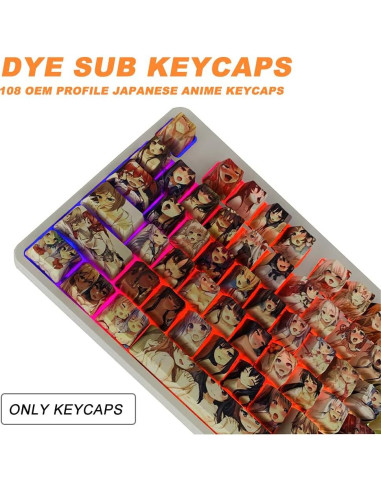 Juego de Teclas PBT 108 Hokeyio Cristalinas para Teclado Mecánico