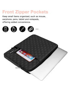 Funda para Laptop MOSISO 13" Acolchada con Bolsillo Negro 2