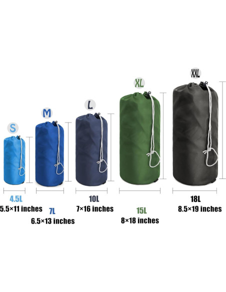 BeeGreen Bolsa de Cierre con Cordón 5 Piezas Multi-Tamaño