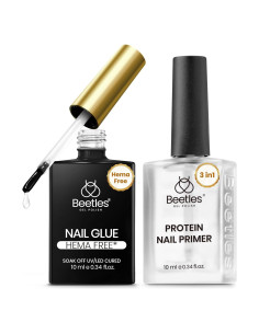 Beetles Set de Pegamento y Primer para Uñas Sin HEMA 10ml