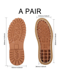 Suela de Goma CHGCRAFT para Zapatos y Botas Hombre 30cm 2