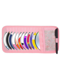 Soporte de CD para Visera de Coche Trinkrittey Rosa 12 Fundas