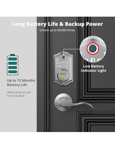 Cerradura Inteligente Biométrica AkaGear DS10 - Níquel Satinado