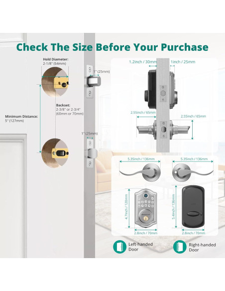 Cerradura Inteligente Biométrica AkaGear DS10 - Níquel Satinado