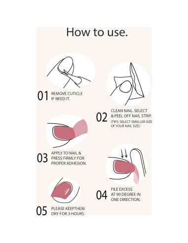 Tiras de Uñas de Gel Precuradas Beaolata - 44PCS Pulso Negro