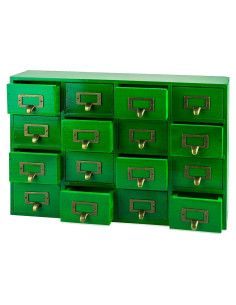 Gabinete de Almacenamiento Woodaholic Verde Esmeralda 16 Cajones