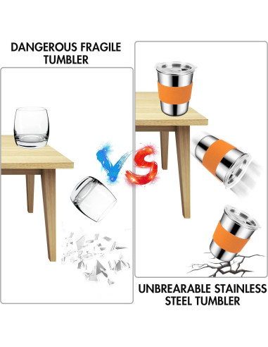 Vasos de Acero Inoxidable Yummy Sam 235ml para Niños - 5 Piezas