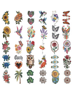 47 Hojas Tatuajes Temporales Realistas Gabizafia - Flores y Más 2