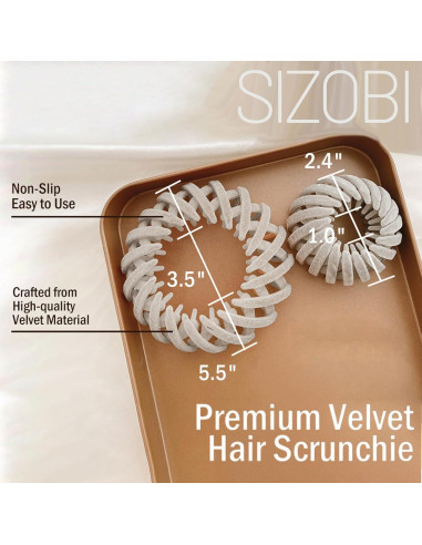 Clip Mágico para Cabello Sizobi, Paquete de 4 Clips de Terciopelo