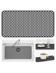 Alfombrilla de Silicona para Fregadero Bestjing 72x36 cm Negra