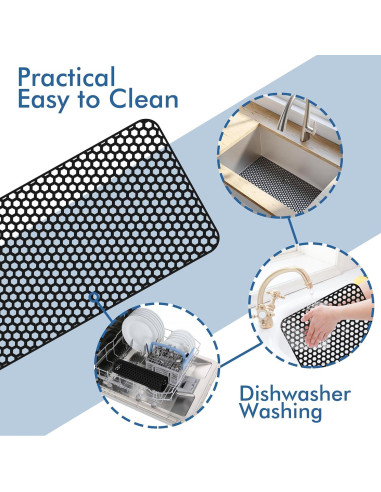 Alfombrilla de Silicona para Fregadero Bestjing 72x36 cm Negra