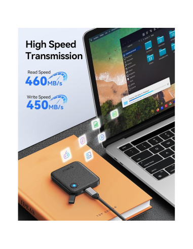 SSD Externo ORICO B5PLUS 2TB USB C 3.0 Rápido 460MB/s