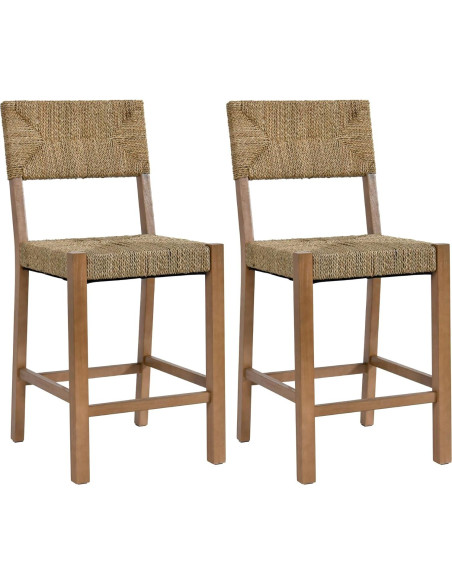 Conjunto de 4 Taburetes de Bar DUHOME de Ratan 60.96 cm