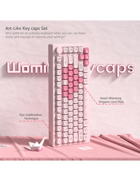 Juego de Teclas Womier MOA Love Rosa PBT 130 Teclas