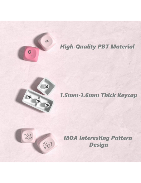 Juego de Teclas Womier MOA Love Rosa PBT 130 Teclas