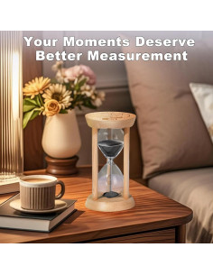 Reloj de Arena de Madera YLTIMER 5 Minutos Negro para Meditación 2