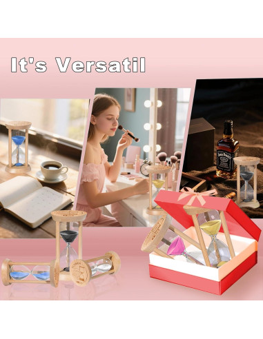 Reloj de Arena de Madera YLTIMER 5 Minutos Negro para Meditación