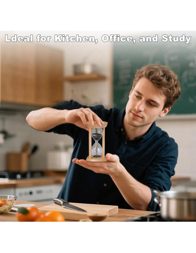 Reloj de Arena de Madera YLTIMER 5 Minutos Negro para Meditación