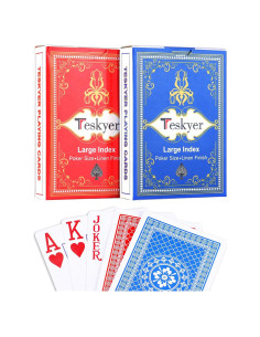 Baraja de Cartas de Juego Grande Teskyer - 2 Pack para Póker