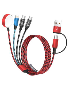 Cable de Carga Multi 4 en 2 Firsting 5FT para Apple Watch y iPhone