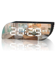 Reloj Despertador Digital Betus Espejo Negro - Snooze USB