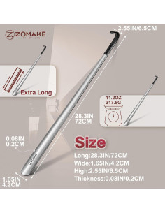 Cuchara para Calzar Extra Larga ZOMAKE 72 cm Acero Inoxidable 2
