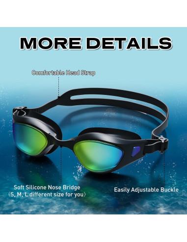 Gafas de natación polarizadas UV con antiempañante - Unisex