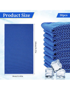 Paquete de 30 Toallas Enfriadoras Abeillo 100x30 cm Azul 2