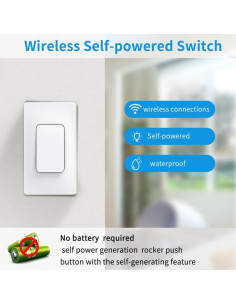 Interruptor de Luz Inalámbrico Autopropulsado Cerhot 12070V301 2