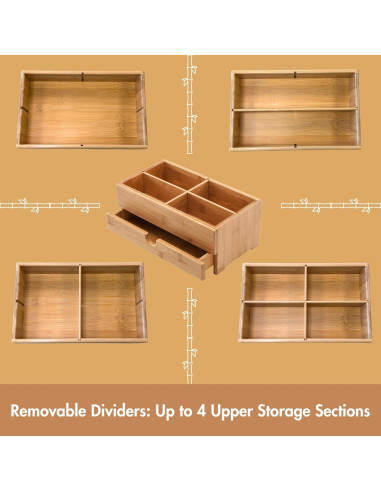 Organizador de Maquillaje GOBAM de Bambú Natural 32x20cm