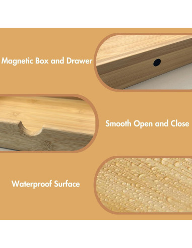 Organizador de Maquillaje GOBAM de Bambú Natural 32x20cm