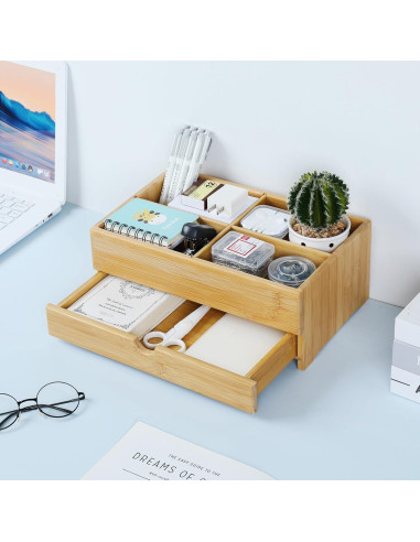 Organizador de Maquillaje GOBAM de Bambú Natural 32x20cm