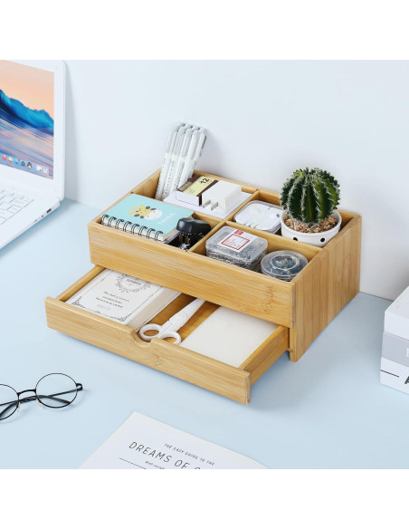 Organizador de Maquillaje GOBAM de Bambú Natural 32x20cm