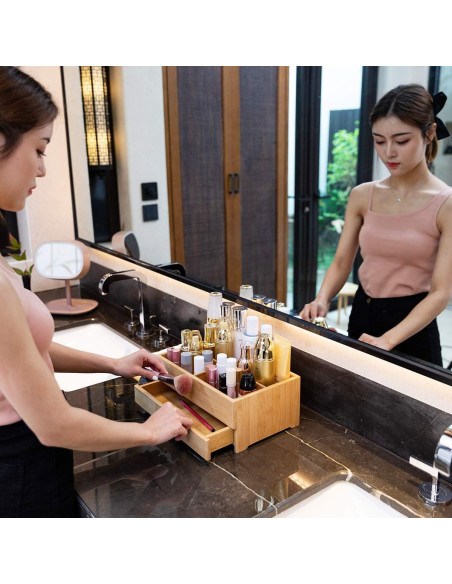 Organizador de Maquillaje GOBAM de Bambú Natural 32x20cm